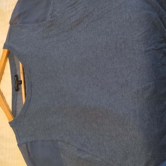 Eileen Fisher Petite Cotton Silk blend Sheer Sleeves Closet Staple Pullover - Picture 10 of 11